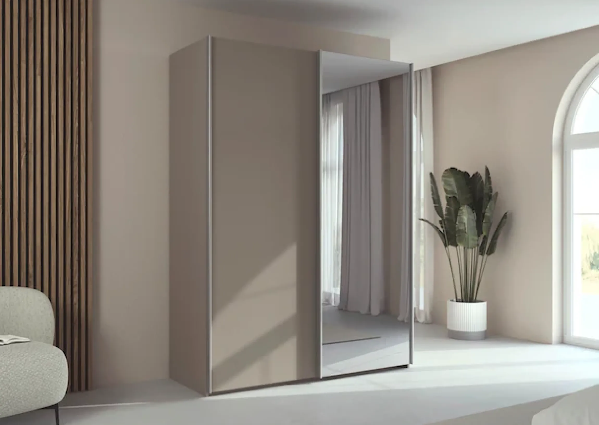 rauch Kleiderschrank »Schwebetürenschrank Schrank Garderobe Ankleide Schlafzimmer TARO« in 3 verschiedenen Ausstattungen BASIC/CLASSIC/PREMIUM (SOFT-CLOSE),4 Breiten, optional Passepartout mit/ohne Beleuchtung MADE IN GERMANY
