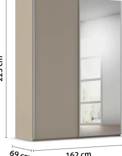 rauch Kleiderschrank »Schwebetürenschrank Schrank Garderobe Ankleide Schlafzimmer TARO« in 3 verschiedenen Ausstattungen BASIC/CLASSIC/PREMIUM (SOFT-CLOSE),4 Breiten, optional Passepartout mit/ohne Beleuchtung MADE IN GERMANY