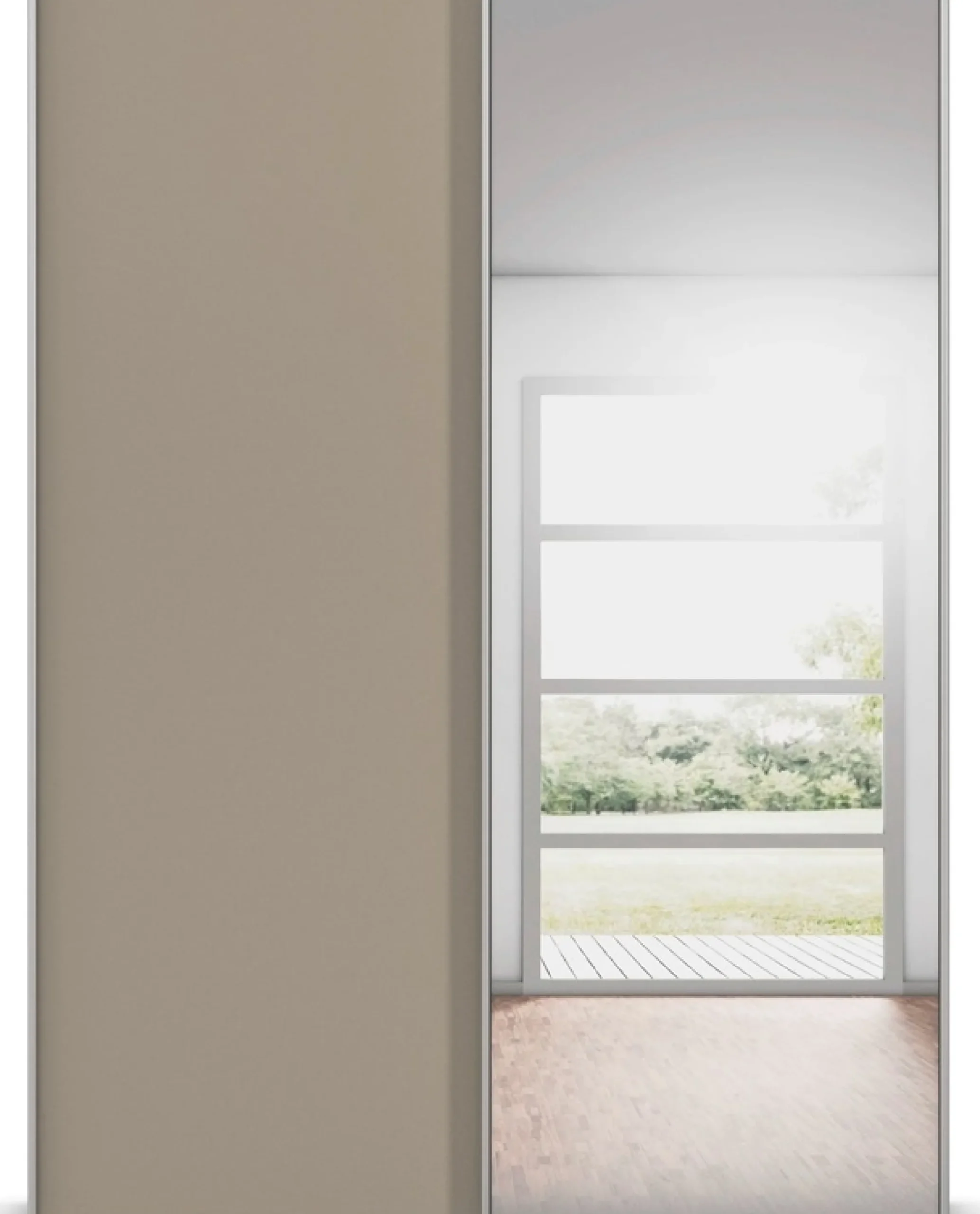 rauch Kleiderschrank »Schwebetürenschrank Schrank Garderobe Ankleide Schlafzimmer TARO« in 3 verschiedenen Ausstattungen BASIC/CLASSIC/PREMIUM (SOFT-CLOSE),4 Breiten, optional Passepartout mit/ohne Beleuchtung MADE IN GERMANY