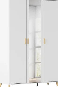 rauch Kleiderschrank »Skandi Kinderzimmer Schlafzimmerschrank FALUN« Breite 137/182, Höhe 203 cm,im modernen Skandi-Look, Füße/Griffe Eiche massiv MADE IN GERMANY