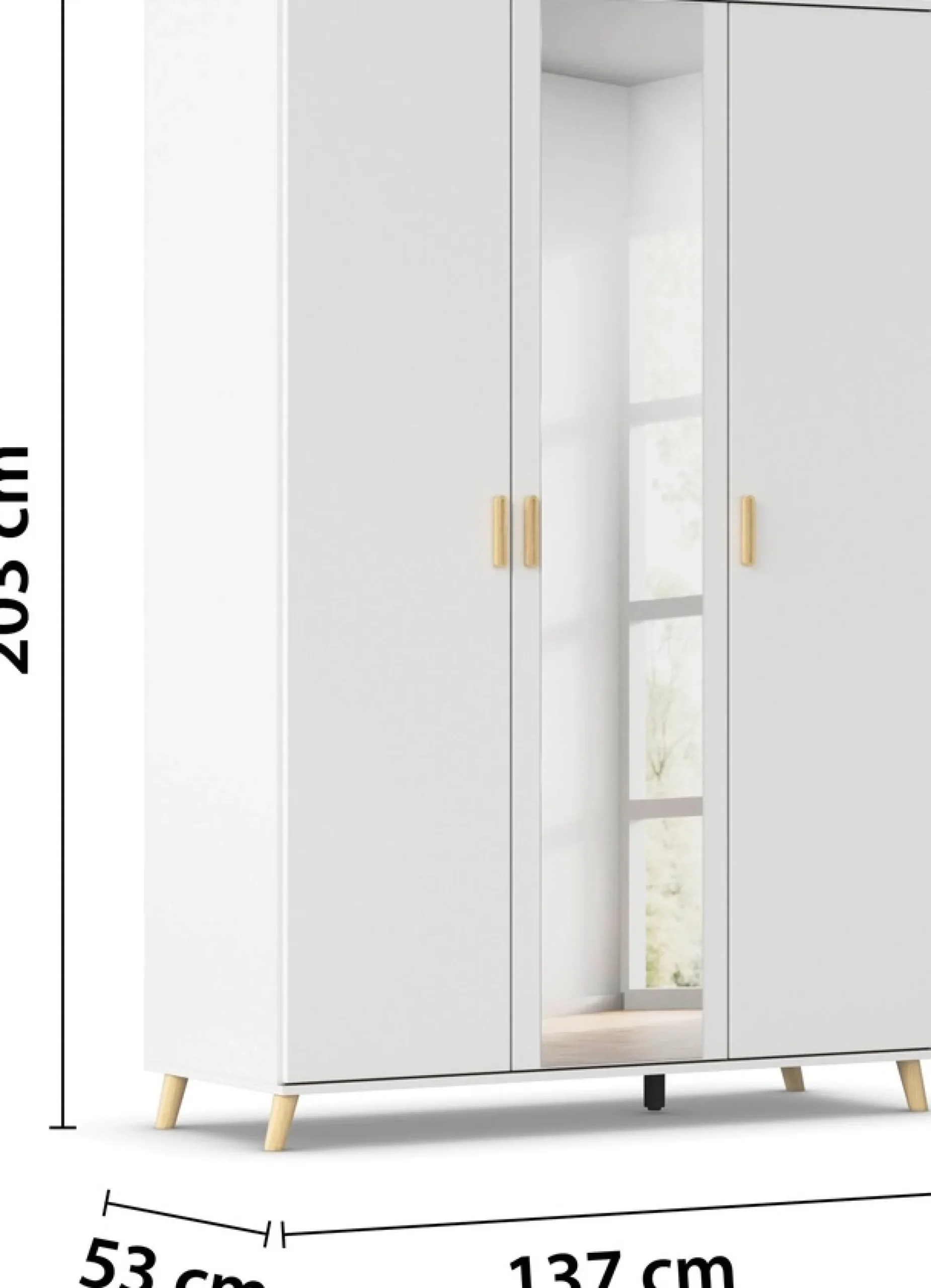 rauch Kleiderschrank »Skandi Kinderzimmer Schlafzimmerschrank FALUN« Breite 137/182, Höhe 203 cm,im modernen Skandi-Look, Füße/Griffe Eiche massiv MADE IN GERMANY