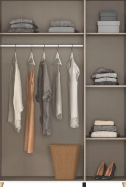 rauch Kleiderschrank »Skandi Kinderzimmer Schlafzimmerschrank FALUN« Breite 137/182, Höhe 203 cm,im modernen Skandi-Look, Füße/Griffe Eiche massiv MADE IN GERMANY