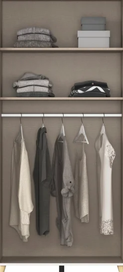rauch Kleiderschrank »Skandi Kinderzimmer Schlafzimmerschrank FALUN« Breite 92/137/182, Höhe 203 cm,im modernen Skandi-Look, Füße/Griffe Eiche massiv MADE IN GERMANY