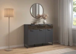 rauch Kombikommode »Barea« Breite 120 cm, Höhe 92 cm,3 Türen, 3 geräumige Schubladen, Böden verstellbar MADE IN GERMANY