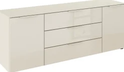 rauch Kombikommode »Kommode Türkommode Sideboard Kombikommode FLIPP mit Glasfront« Breite 160 cm mit 2 Einlegeböden,2-türig, 3 Schubladen, Soft-Close-Funktion, Oberboden und Front Glas