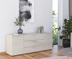rauch Kombikommode »Kommode Türkommode Sideboard Kombikommode FLIPP mit Glasfront« Breite 160 cm mit 2 Einlegeböden,2-türig, 3 Schubladen, Soft-Close-Funktion, Oberboden und Front Glas