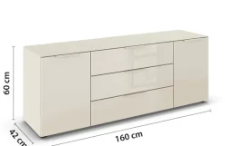 rauch Kombikommode »Kommode Türkommode Sideboard Kombikommode FLIPP mit Glasfront« Breite 160 cm mit 2 Einlegeböden,2-türig, 3 Schubladen, Soft-Close-Funktion, Oberboden und Front Glas