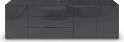rauch Kombikommode »Kommode Türkommode Sideboard Kombikommode FLIPP mit Glasfront« Breite 200 cm mit 2 Einlegeböden,3-türig, 3 Schubladen, Soft-Close-Funktion, Oberboden und Front Glas