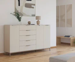 rauch Kombikommode »Kommode Türkommode Sideboard Kombikommode FLIPP« Breite 200 cm mit 4 Einlegeböden,3-türig mit5 Schubladen und Soft-Close-Funktion