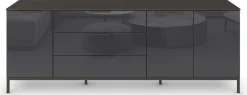 rauch Kombikommode »Kommode Türkommode Sideboard Kombikommode FLIPP mit Glasfront« Breite 200 cm mit 2 Einlegeböden,3-türig mit 3 Schubladen und Soft-Close-Funktion sowie Glasfront