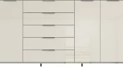 rauch Kombikommode »Kommode Türkommode Sideboard Kombikommode FLIPP mit Glasfront« Breite 200 cm mit 4 Einlegeböden,3-türig mit 5 Schubladen und Soft-Close-Funktion sowie Glasfront