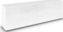 rauch Kombikommode »Kommode Türkommode Sideboard Kombikommode FLIPP mit Glasfront« Breite 200 cm mit 2 Einlegeböden,3-türig mit 3 Schubladen und Soft-Close-Funktion sowie Glasfront
