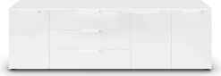 rauch Kombikommode »Kommode Türkommode Sideboard Kombikommode FLIPP mit Glasfront« Breite 200 cm mit 2 Einlegeböden,3-türig mit 3 Schubladen und Soft-Close-Funktion sowie Glasfront