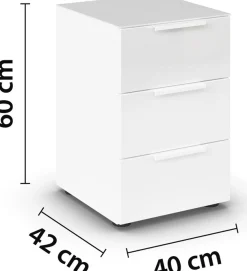 rauch Nachtkommode »Nachttisch Nachtschrank Nachtkonsole FLIPP mit Glasfront« Breite 40 cm,mit 3 Schubladen und Soft-Close-Funktion, Oberboden und Front Glas