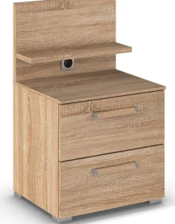 rauch Nachtkommode »Nachttisch Nachtkonsole Kommode EVELYN« inkl. SOFT-CLOSE-FUNKTION,in elegantem Stil 2 Schubladen Paneel mit Steckdose MADE IN GERMANY