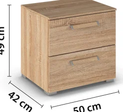 rauch Nachtkommode »Nachttisch Nachtkonsole Kommode EVELYN« inkl. SOFT-CLOSE-FUNKTION,in elegantem Stil 2 Schubladen Paneel mit Steckdose MADE IN GERMANY