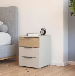 rauch Nachtkommode »Nachttisch-Set Nachtkonsole Beistelltisch Kommode Sideboard SAJO« Set, 2 Stk. tlg. mit 3 Schubladen, obere Schublade farblich abgesetzt MADE IN GERMANY