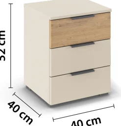 rauch Nachtkommode »Nachttisch-Set Nachtkonsole Beistelltisch Kommode Sideboard SAJO« Set, 2 Stk. tlg. mit 3 Schubladen, obere Schublade farblich abgesetzt MADE IN GERMANY
