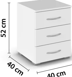 rauch Nachtkommode »Nachttisch Nachtkonsole Beistelltisch Kommode Sideboard TORRENT« mit 3 geräumigen Schubkästen, Breite 40 cm MADE IN GERMANY