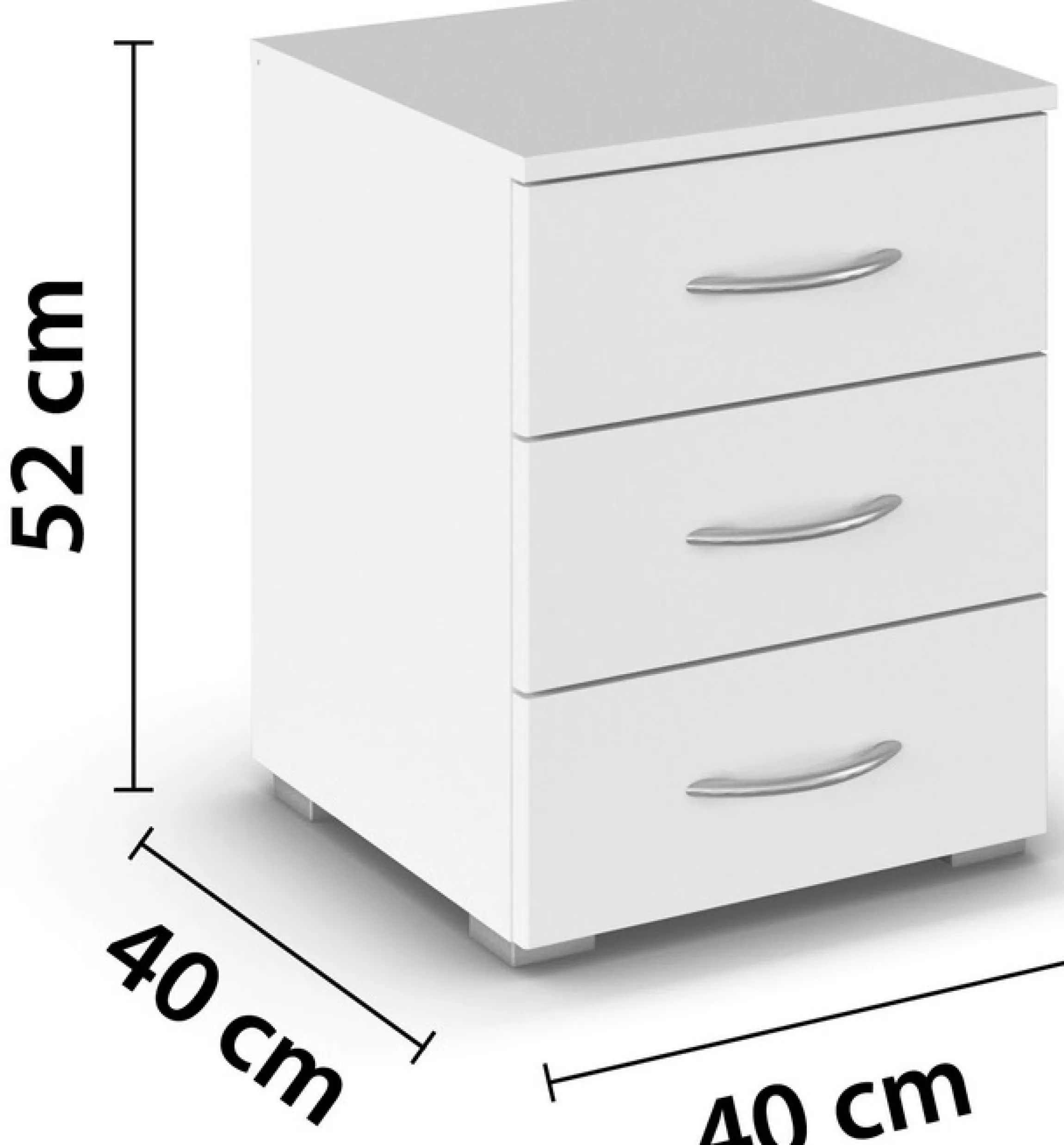 rauch Nachtkommode »Nachttisch Nachtkonsole Beistelltisch Kommode Sideboard TORRENT« mit 3 geräumigen Schubkästen, Breite 40 cm MADE IN GERMANY