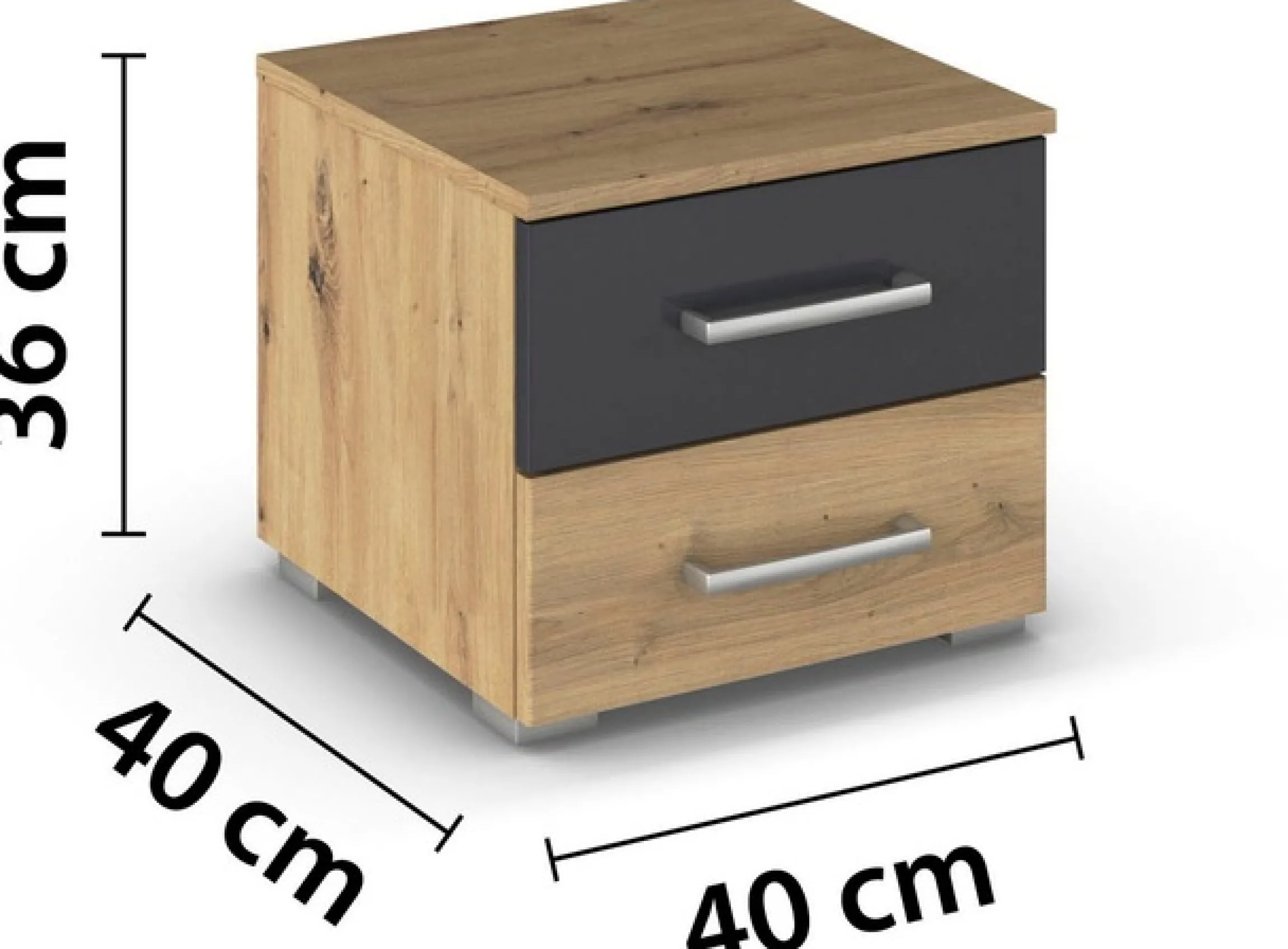 rauch Nachtkommode »Nachttisch Nachtkonsole Beistelltisch Kommode Sideboard BURANO« mit farblich abgesetzter Schublade MADE IN GERMANY