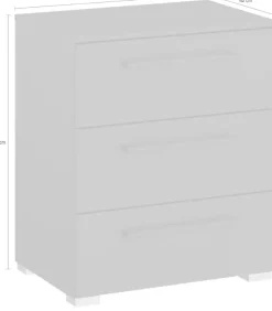 rauch Nachtkommode »Nachttisch Nachtkonsole Nachtschrank SKAT PURE« inkl. SOFT-CLOSE-FUNKTION,mit 3 Schubladen in puristischem Design MADE IN GERMANY