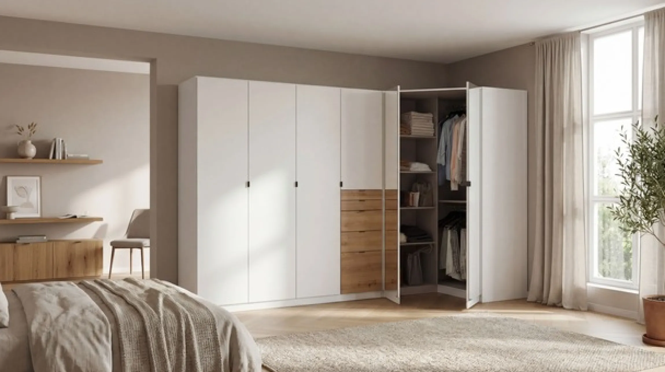 rauch Schrank-Set »Kleiderschrank Schrank Garderobe Wäscheschrank Ankleide ONTARIO« Set, Größe 298x208 cm,