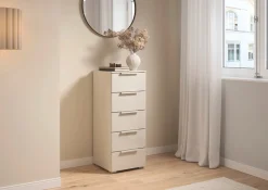 rauch Schubkastenkommode »Highboard Sideboard Kommode MONTCLAR Frontauswahl Dekor/Hochglanz/Glas« in 2 Breiten: 40 oder 80 cm / Höhe 100 cm, inkl. Soft-Close-Funktion,mit 5 geräumigen Schubladen, viele Griffvarianten MADE IN GERMANY