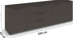 rauch Schubkastenkommode »Kommode Türkommode Sideboard Kombikommode FLIPP« Breite 200 cm mit 2 Einlegeböden,3-türig mit3 Schubladen und Soft-Close-Funktion