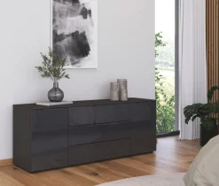 rauch Schubkastenkommode »Kommode Türkommode Sideboard Kombikommode FLIPP mit Glasfront« Breite 160 cm mit 2 Einlegeböden,2-türig mit 3 Schubladen und Soft-Close-Funktion sowie Glasfront