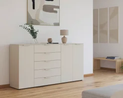 rauch Schubkastenkommode »Kommode Türkommode Sideboard Kombikommode FLIPP« Breite 200 cm mit 4 Einlegeböden,3-türig mit5 Schubladen und Soft-Close-Funktion