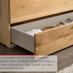 rauch Schubkastenkommode »Sideboard Kommode Schubladenkommode KONA« Breite 120 cm, Höhe 81 cm,Absetzung Asteiche massiv, inkl. SOFT-CLOSE-FUNKTION MADE IN GERMANY