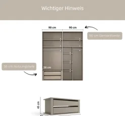 rauch Schubladeneinsatz »Schubladeneinsatz Zubehör Rauch-Kleiderschränke ORANGE« mit Selbsteinzug und Dämpfung,mit 2 Schubladen und Metallauszügen, Breite 88 cm, Tiefe 50 cm