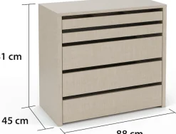rauch Schubladeneinsatz »Zubehör für Rauch-Schränke Garderobe Kleiderschrank Schrank« mit 5 Schubladen, Breite 88 cm, Tiefe 45 cm, MADE IN GERMANY