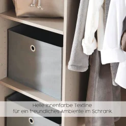 rauch Schwebetürenschrank »AURELIO Kleiderschrank Garderobe« 3 Ausstattungen BASIC/CLASSIC/PREMIUM (inkl. SOFT-CLOSE-FUNKTION),3 verschiedene Ausstattungsvarianten Griffe aus Metall MADE IN GERMANY