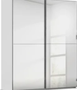 rauch Schwebetürenschrank »Kleiderschrank Schrank Garderobe Schlafzimmerschrank SCALE-DUO« edle zweigeteilte Türen Spiegelfront und 3 Zierleisten MADE IN GERMANY