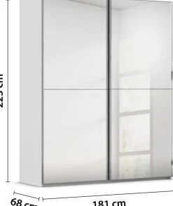 rauch Schwebetürenschrank »Kleiderschrank Schrank Garderobe Schlafzimmerschrank SCALE-DUO« edle zweigeteilte Türen Spiegelfront und 3 Zierleisten MADE IN GERMANY