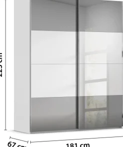 rauch Schwebetürenschrank »Kleiderschrank Schrank Garderobe Schlafzimmerschrank SCALE-FYRA« edle Türen viergeteilt Front Spiegel-Mix viele Farben MADE IN GERMANY
