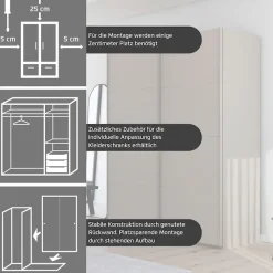 rauch Schwebetürenschrank »Kleiderschrank Schrank Garderobe Schlafzimmerschrank SCALE-FYRA« edle Türen viergeteilt Front Spiegel-Mix viele Farben MADE IN GERMANY