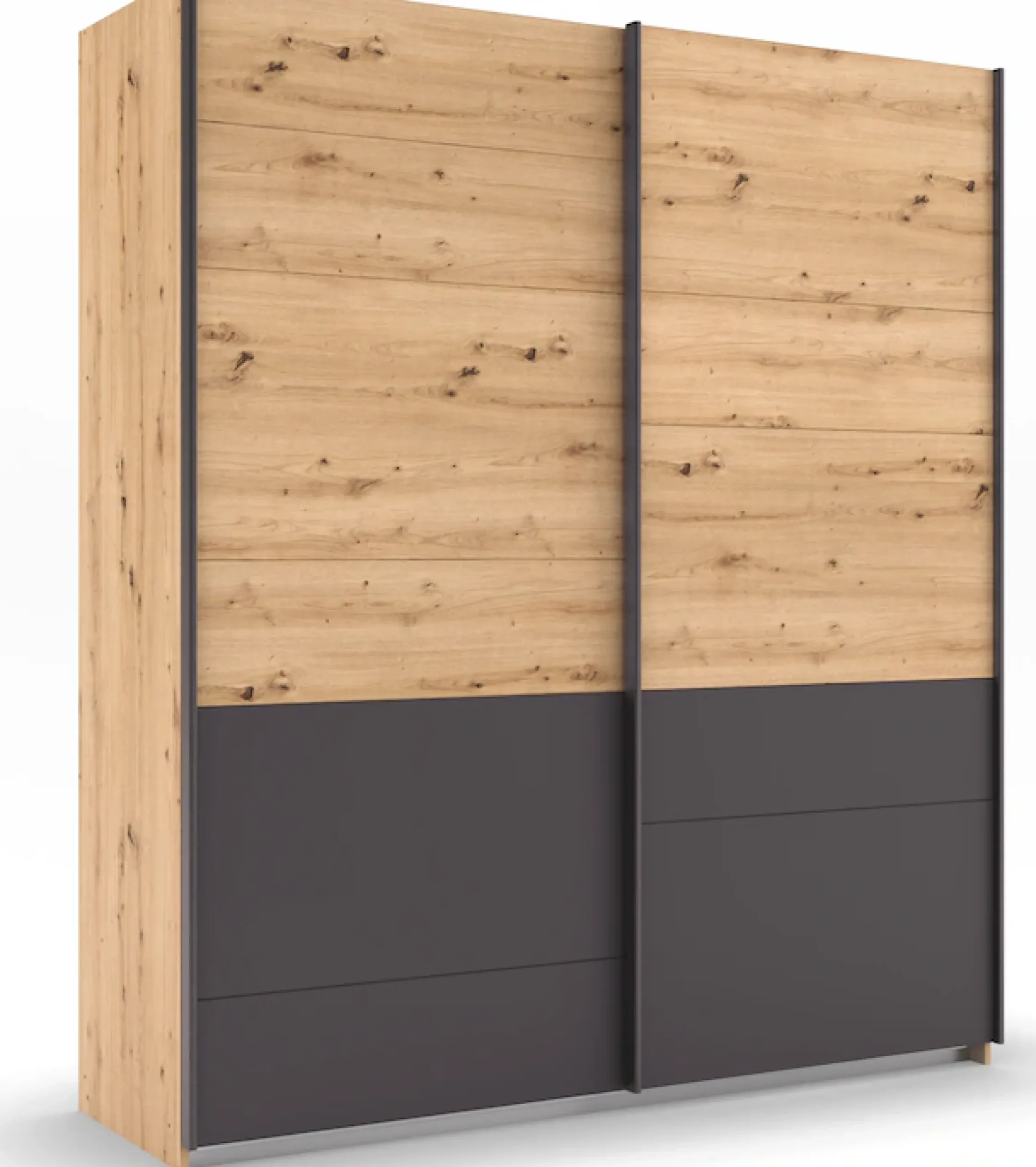 rauch Schwebetürenschrank »Kleiderschrank Ankleide Garderobe Schlafzimmerschrank BILBAO-EXTRA« Breiten 181/226/271 cm, Höhe 210 cm,in moderner Absetzung mit Griffleisten in Graumetallic MADE IN GERMANY