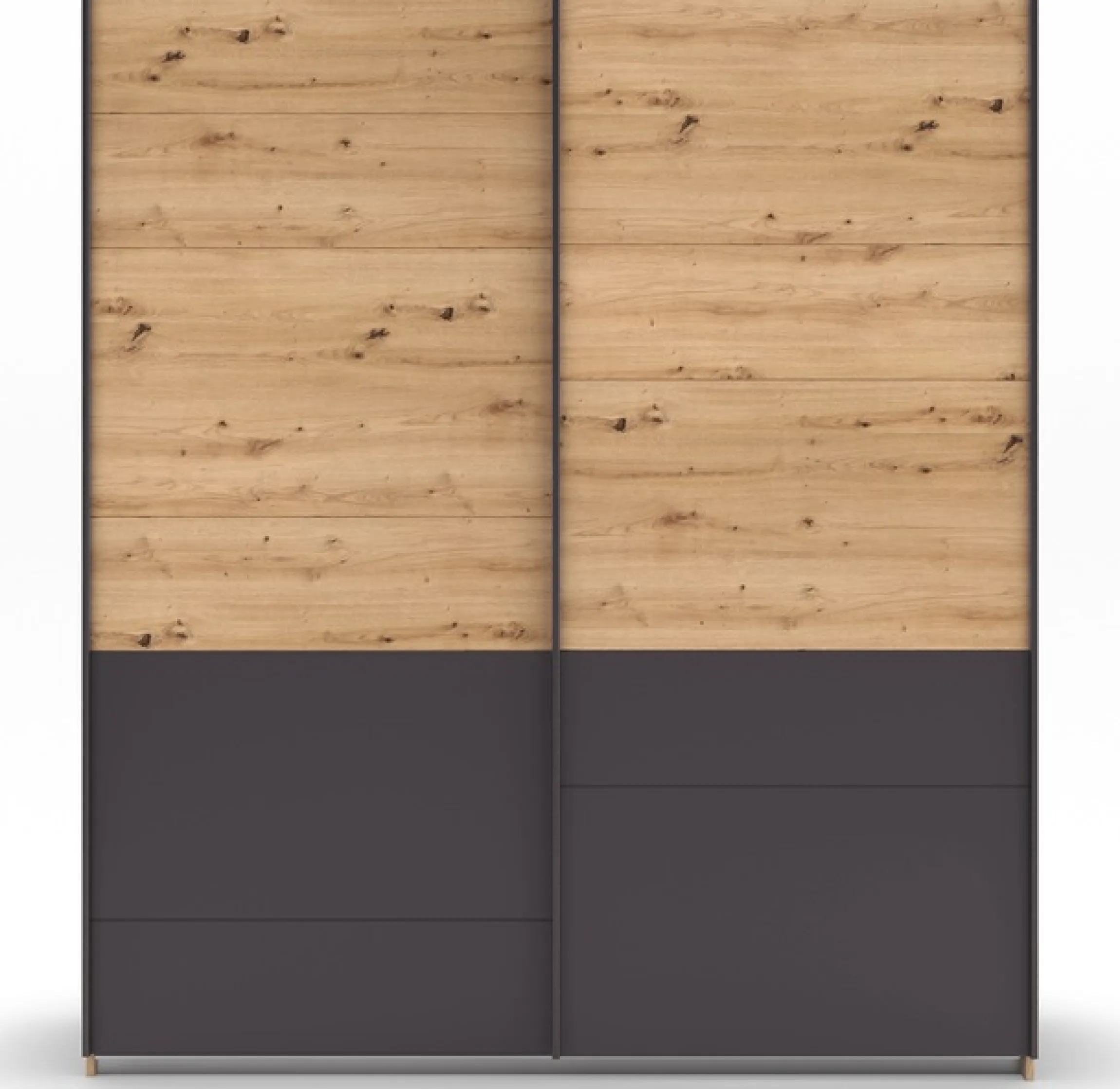 rauch Schwebetürenschrank »Kleiderschrank Ankleide Garderobe Schlafzimmerschrank BILBAO-EXTRA« Breiten 181/226/271 cm, Höhe 210 cm,in moderner Absetzung mit Griffleisten in Graumetallic MADE IN GERMANY