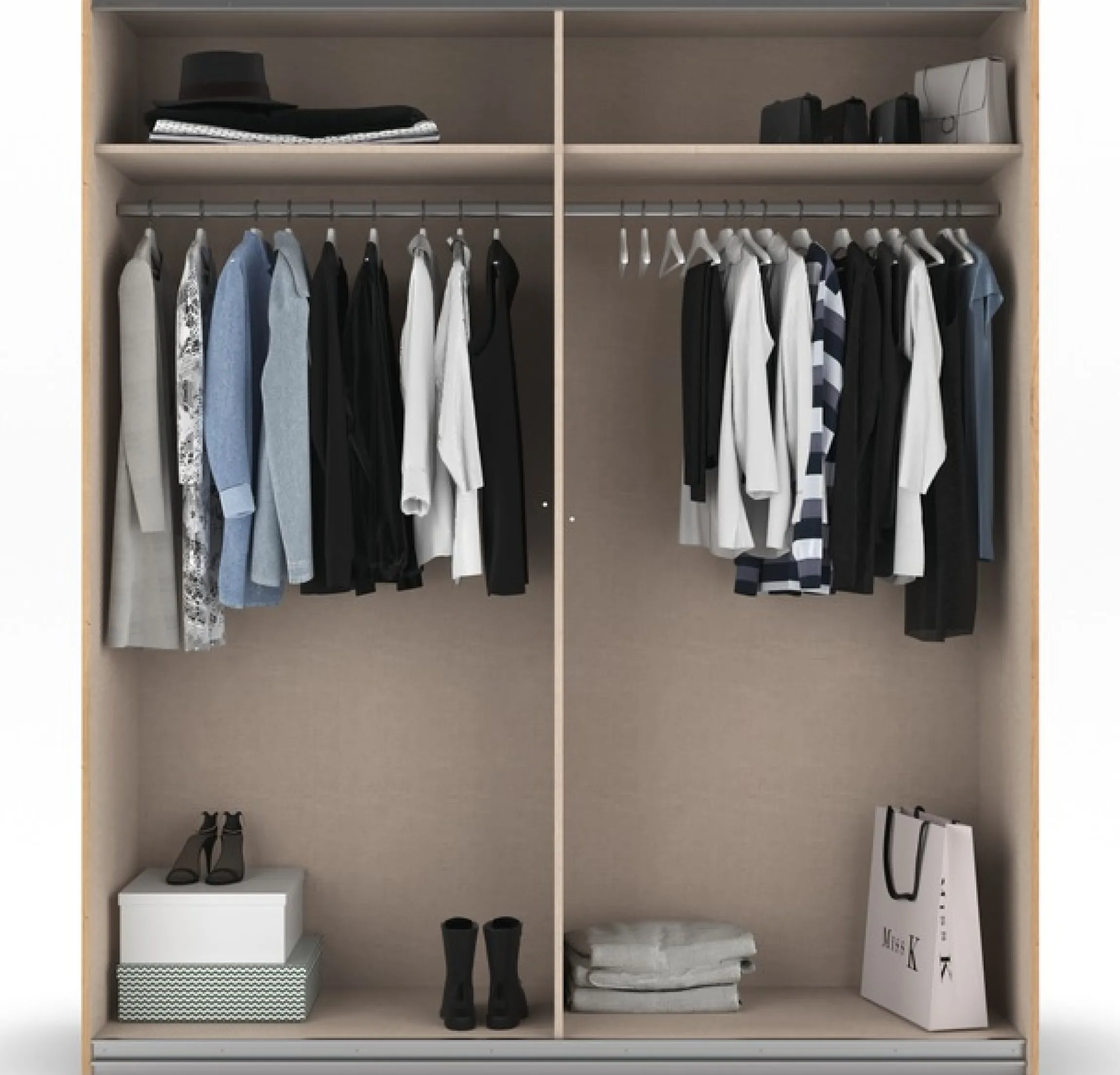 rauch Schwebetürenschrank »Kleiderschrank Ankleide Garderobe Schlafzimmerschrank BILBAO-EXTRA« Breiten 181/226/271 cm, Höhe 210 cm,in moderner Absetzung mit Griffleisten in Graumetallic MADE IN GERMANY