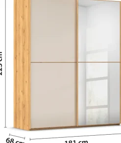 rauch Schwebetürenschrank »Kleiderschrank Schrank Garderobe Schlafzimmerschrank SCALE-DUO« edle zweigeteilte Türen Spiegel/Glas-Mix 3 Zierleisten MADE IN GERMANY