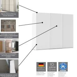 rauch Schwebetürenschrank »Kleiderschrank Schrank Garderobe Schlafzimmerschrank SCALE-DUO« edle zweigeteilte Türen Spiegel/Glas-Mix 3 Zierleisten MADE IN GERMANY