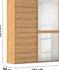 rauch Schwebetürenschrank »Kleiderschrank Schrank Garderobe Schlafzimmerschrank SCALE-LINE« edle Optik mit Bauchbinde in Korpusfarbe mit Spiegel MADE IN GERMANY