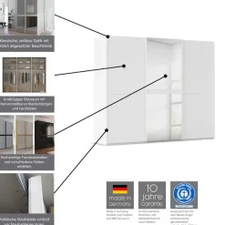 rauch Schwebetürenschrank »Kleiderschrank Schrank Garderobe Schlafzimmerschrank SCALE-LINE« edle Optik mit Bauchbinde in Korpusfarbe mit Spiegel MADE IN GERMANY