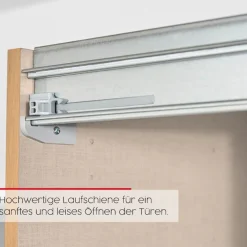 rauch Schwebetürenschrank »Kleiderschrank Schrank Garderobe Schlafzimmerschrank SCALE-DUO« edle zweigeteilte Türen Glas-Front mit 3 Zierleisten MADE IN GERMANY