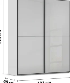 rauch Schwebetürenschrank »Kleiderschrank Schrank Garderobe Schlafzimmerschrank SCALE-DUO« edle zweigeteilte Türen Glas-Front mit 3 Zierleisten MADE IN GERMANY