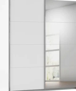 rauch Schwebetürenschrank »Kleiderschrank Schrank Ankleide Garderobe Schlafzimmerschrank MOITA« Breiten: 181/226/271 cm, Höhe 210 cm,mit Spiegel und Metallgriffleisten in Alu MADE IN GERMANY