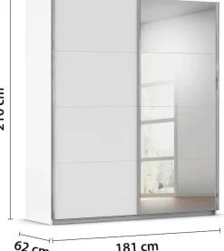 rauch Schwebetürenschrank »Kleiderschrank Schrank Ankleide Garderobe Schlafzimmerschrank MOITA« Breiten: 181/226/271 cm, Höhe 210 cm,mit Spiegel und Metallgriffleisten in Alu MADE IN GERMANY
